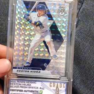 Oga Graded 2021 Panini Mosaic Keston Hiura Mlb Trading Card